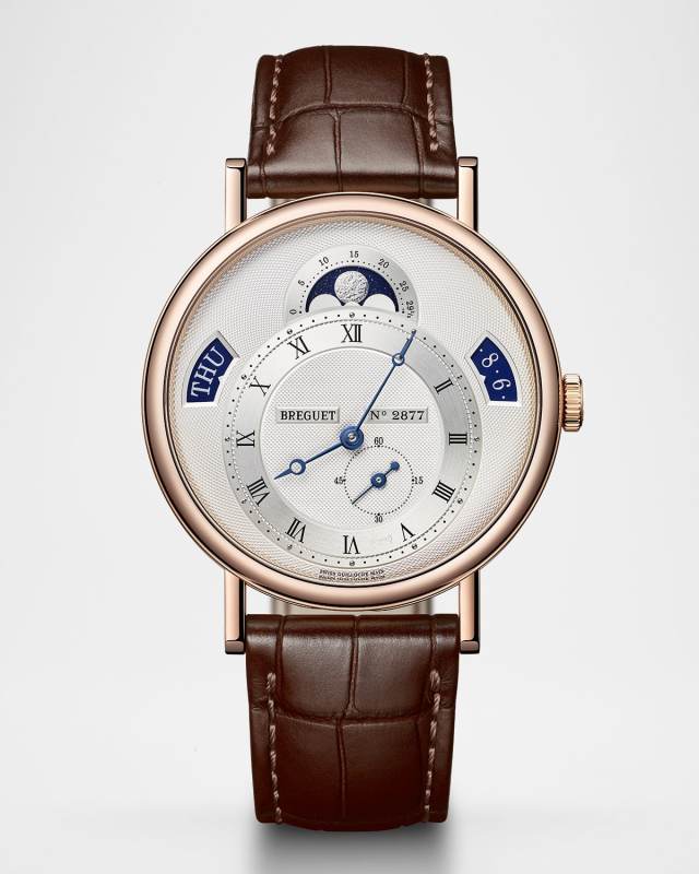 Classique Calendrier 18K Rose Gold 39mm Watch with Alligator Strap